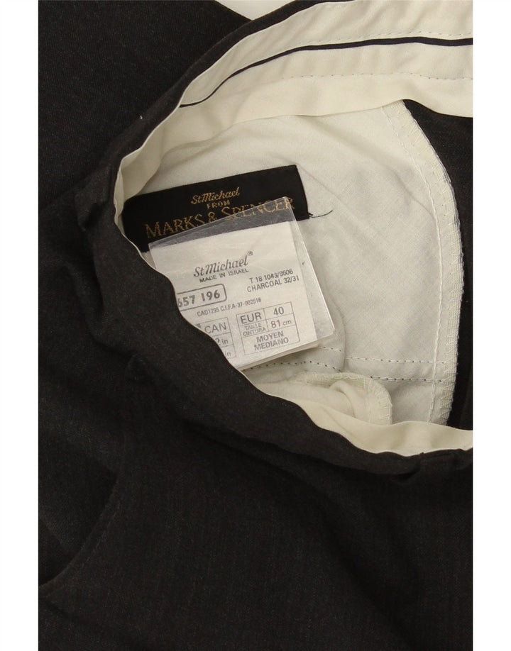 Мужские прямые костюмные брюки MARKS & SPENCER W30 L30 серые из полиэстера