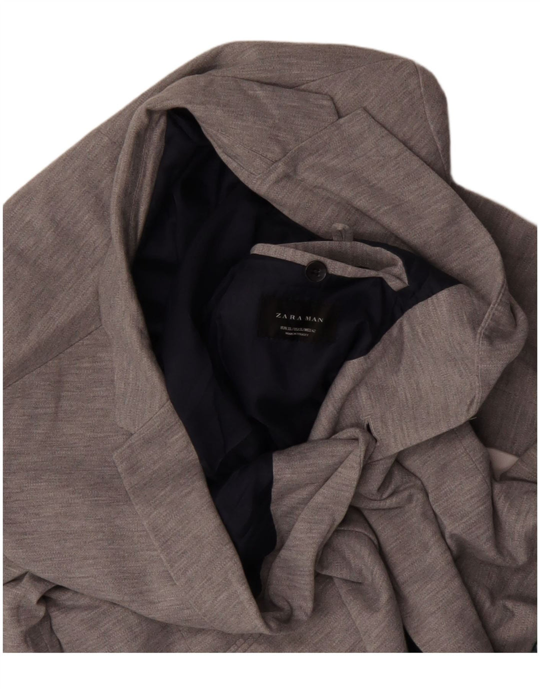 Мужской пиджак Zara на 2 пуговицах UK 42 XL, серый полиэстер