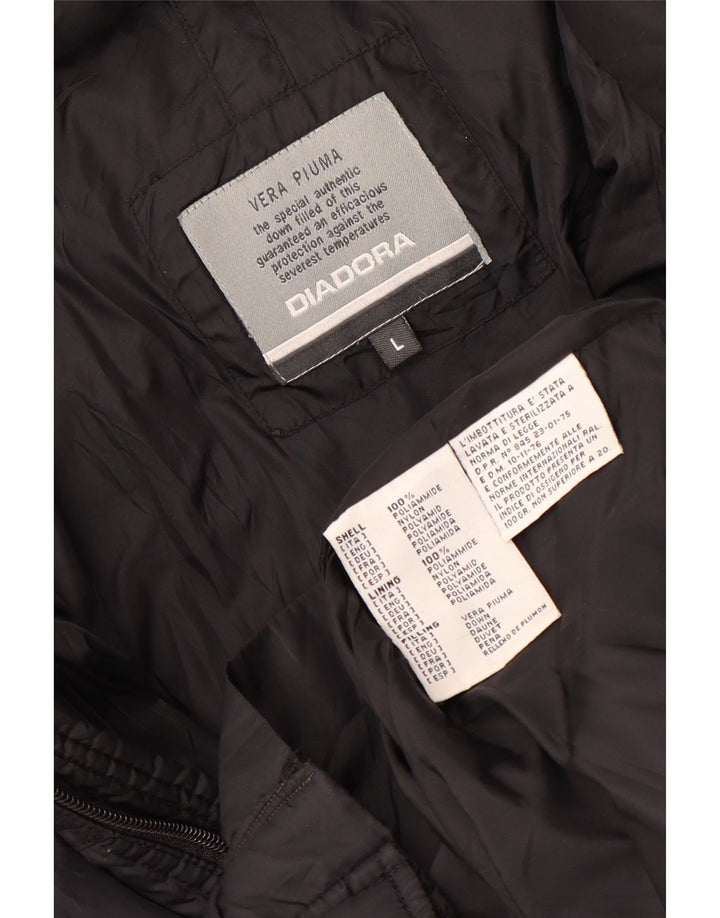 Мужская стеганая куртка Diadora UK 40, большая, черный нейлон