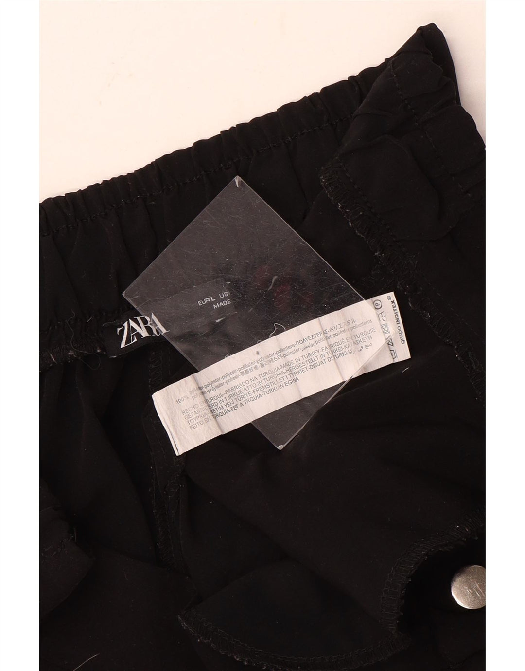 Женские брюки-карго для джоггеров ZARA, большие размеры, W3, черный полиэстер