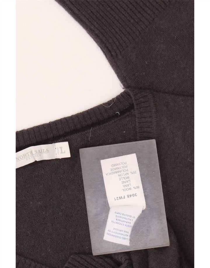 Женский джемпер с v-образным вырезом NORTH SAILS UK 14, большой серый, шерсть