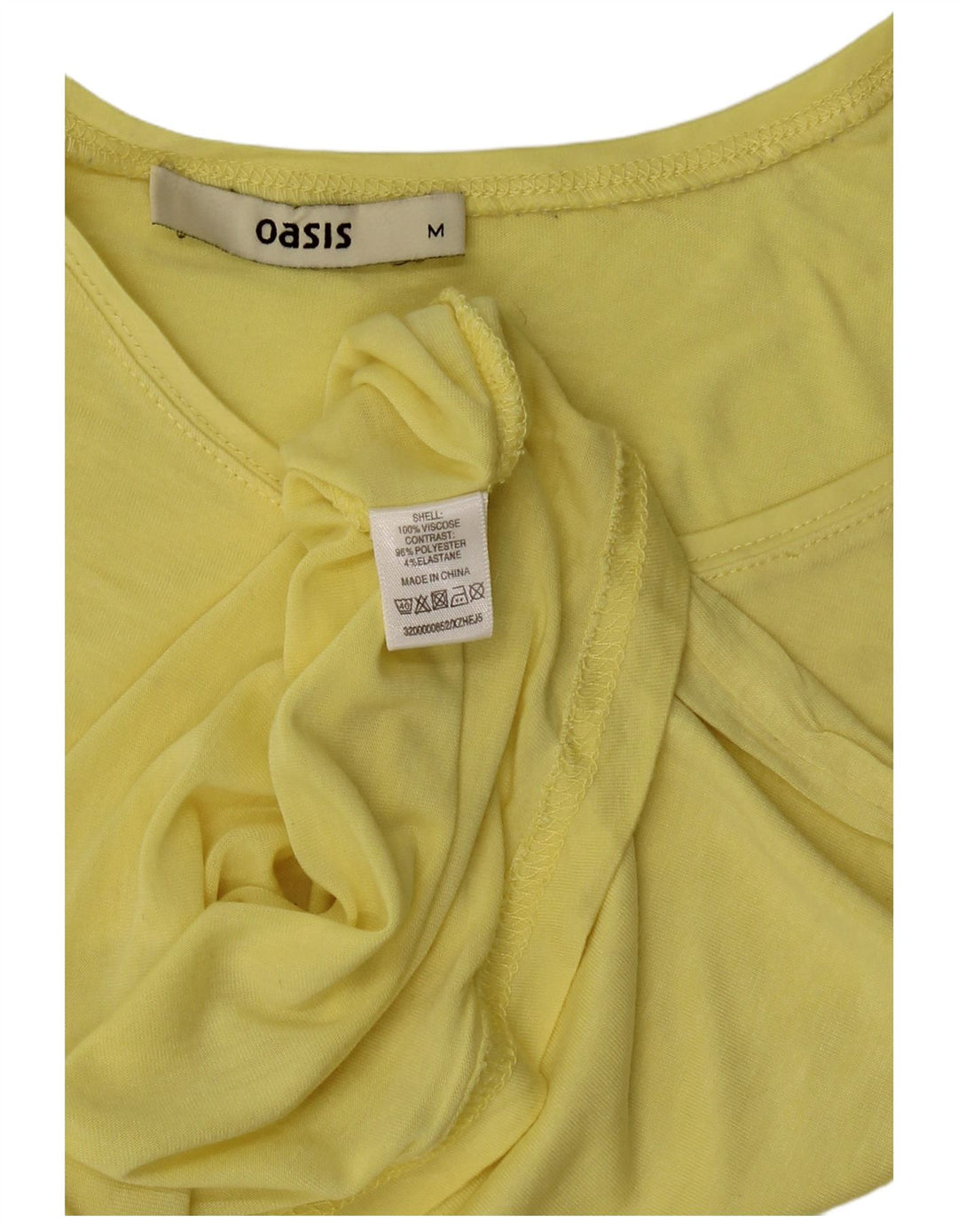 OASIS Womens Vest Top UK 12 Medium Yellow Viscose