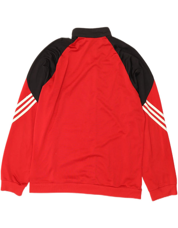 Мужской спортивный костюм Adidas, верхняя куртка, средний красный полиэстер с цветными блоками