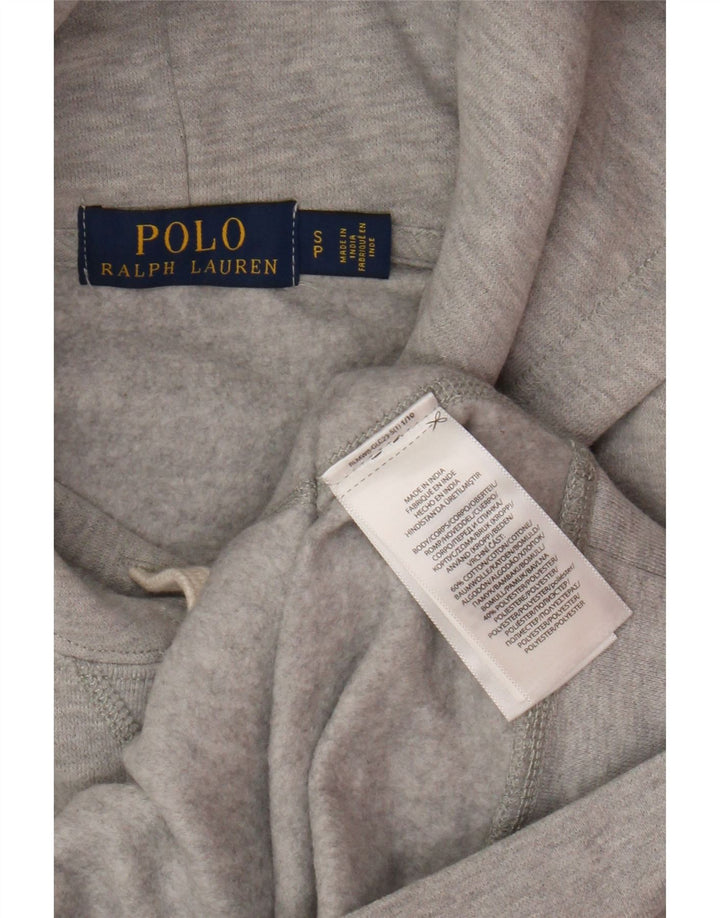 POLO RALPH LAUREN Mens Hoodie Jumper Small Grey Cotton