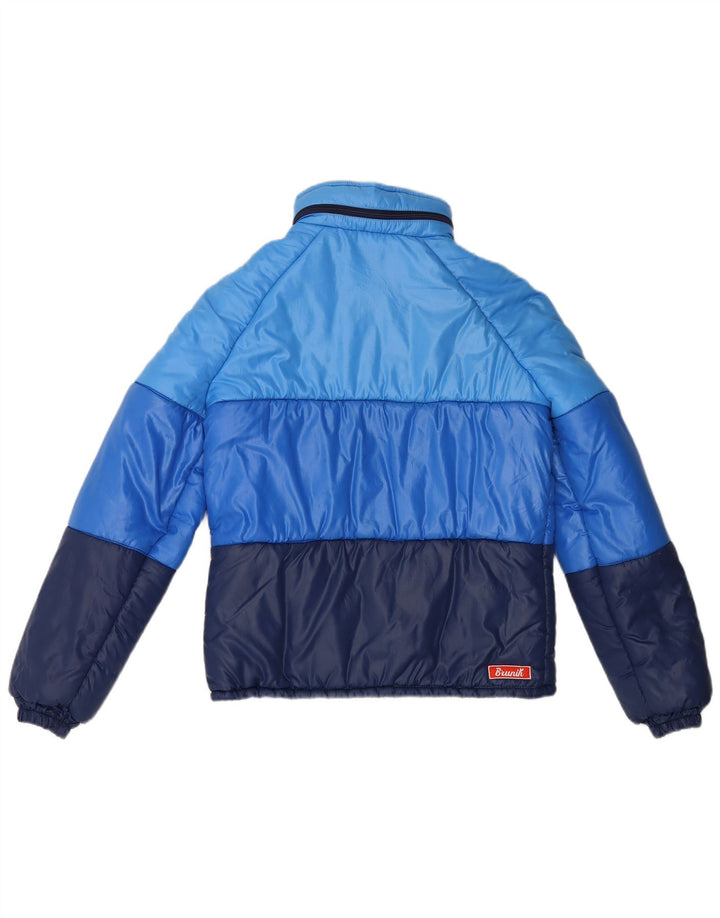 Brunik Женская стеганая куртка IT 48 XL Синяя с цветными блоками Полиамид