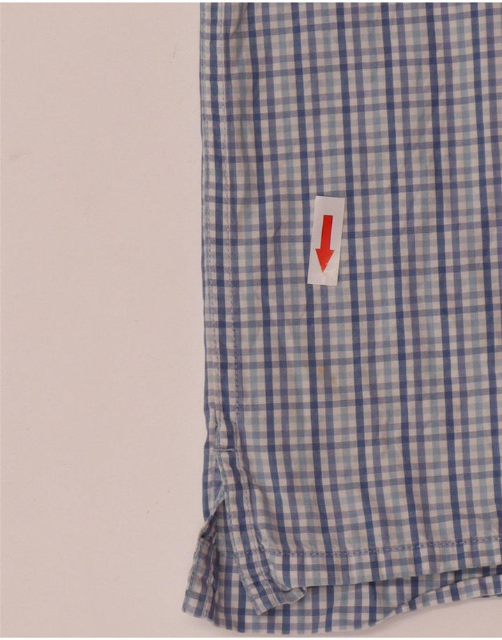 Izod Мужская рубашка с коротким рукавом XL, синяя клетка, хлопок