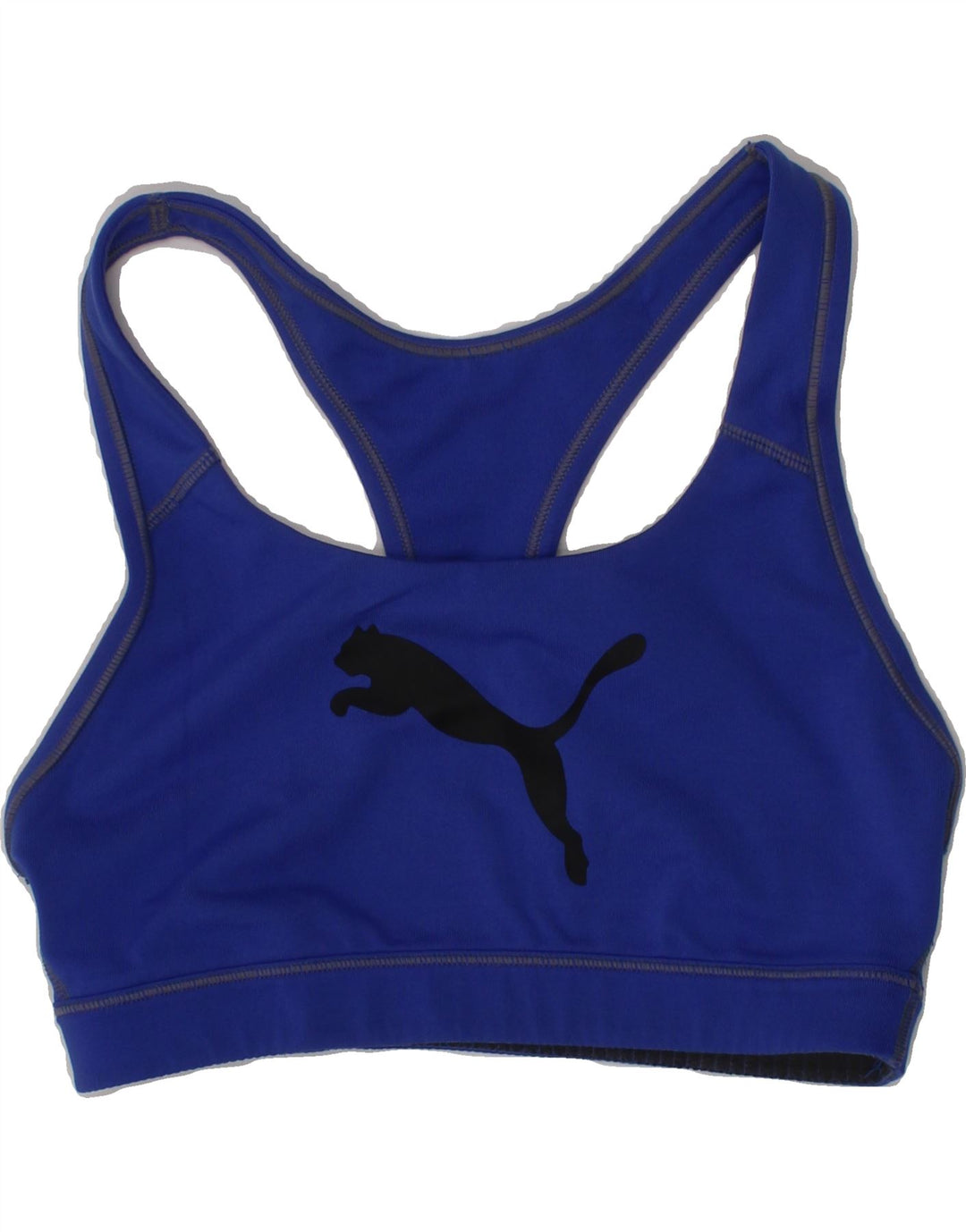 PUMA Womens Graphic Sport Bra Top UK 10 Small Blue Polyester Vintage Puma and Second-Hand Puma from Messina Hembry 