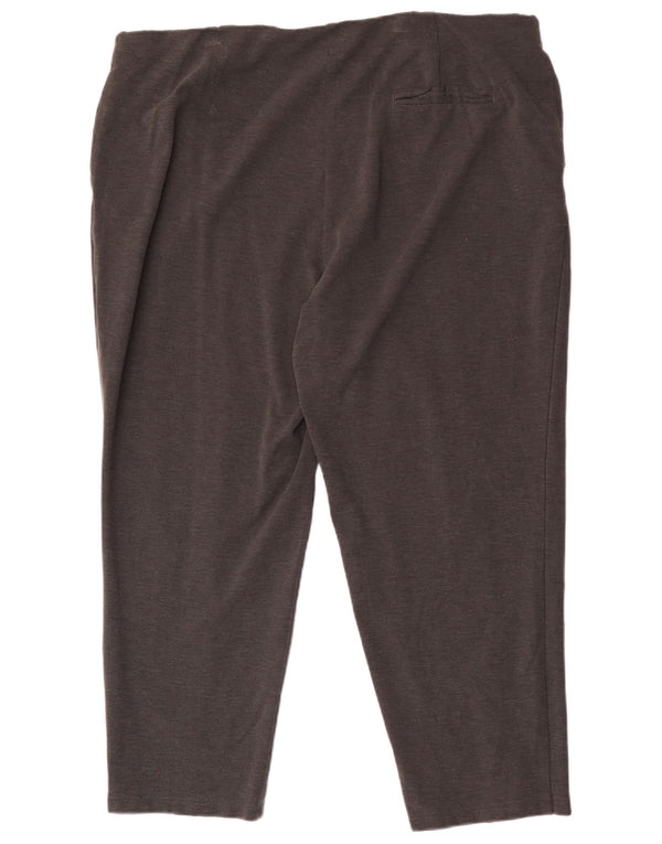 Marks & Spencer Womens Straight Cropped Trousers UK 24 4XL W40 L25 Grey