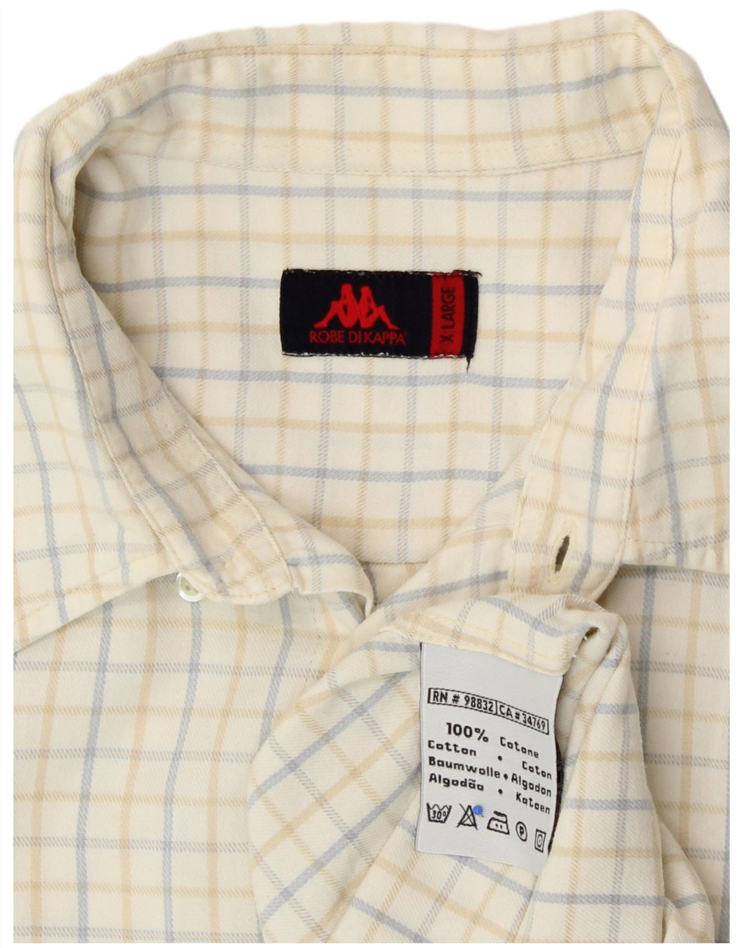 Мужская рубашка Kappa XL Off White Check Cotton