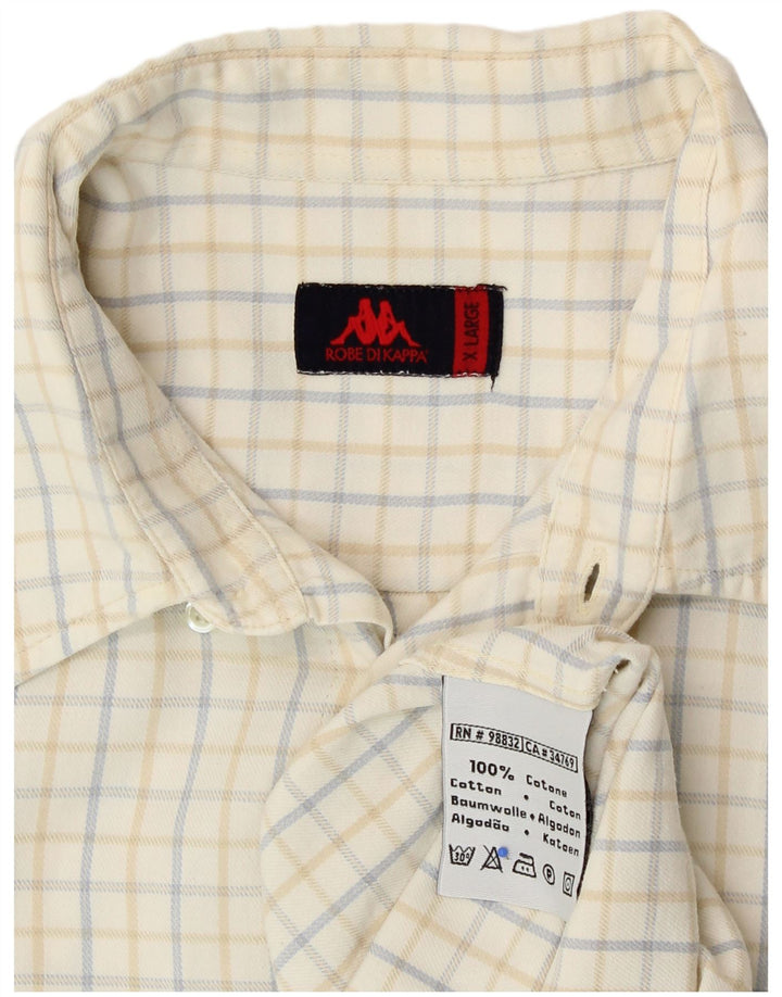 Мужская рубашка Kappa XL Off White Check Cotton