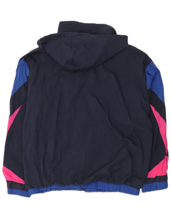 Винтажный мужской спортивный костюм с капюшоном, верхняя куртка XL, разноцветные цветные блоки