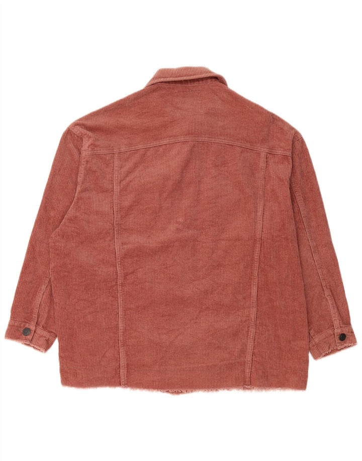 Женская вельветовая куртка оверсайз Zara UK 10, маленький розовый хлопок