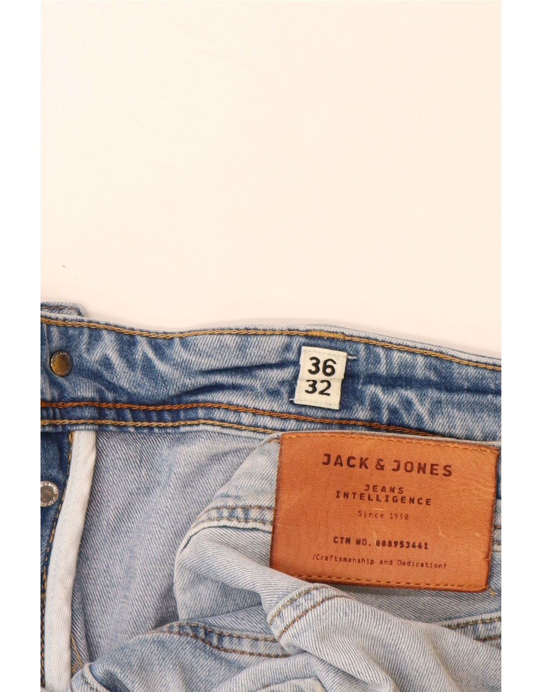 Мужские прямые джинсы JACK & JONES W36 L32 синие, хлопок