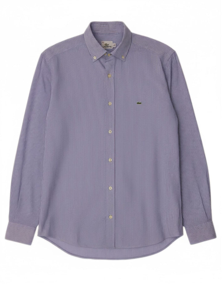 LACOSTE Mens Shirt Size 40 Medium Blue Pinstripe Cotton