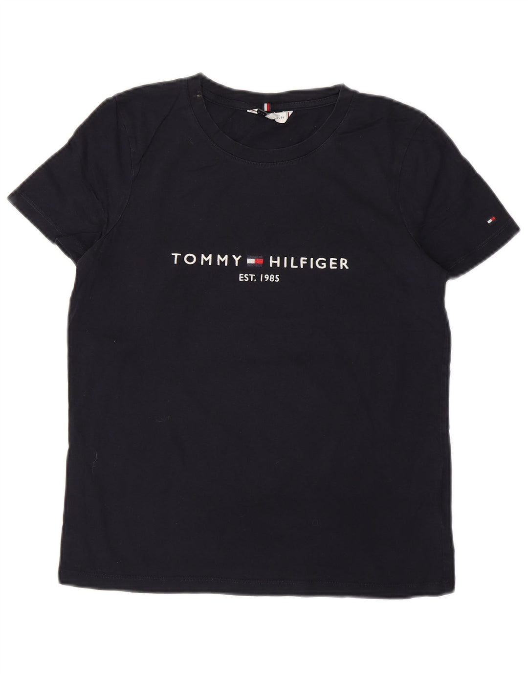 TOMMY HILFIGER Женская футболка с рисунком Top UK 12 Medium Navy Blue Хлопок