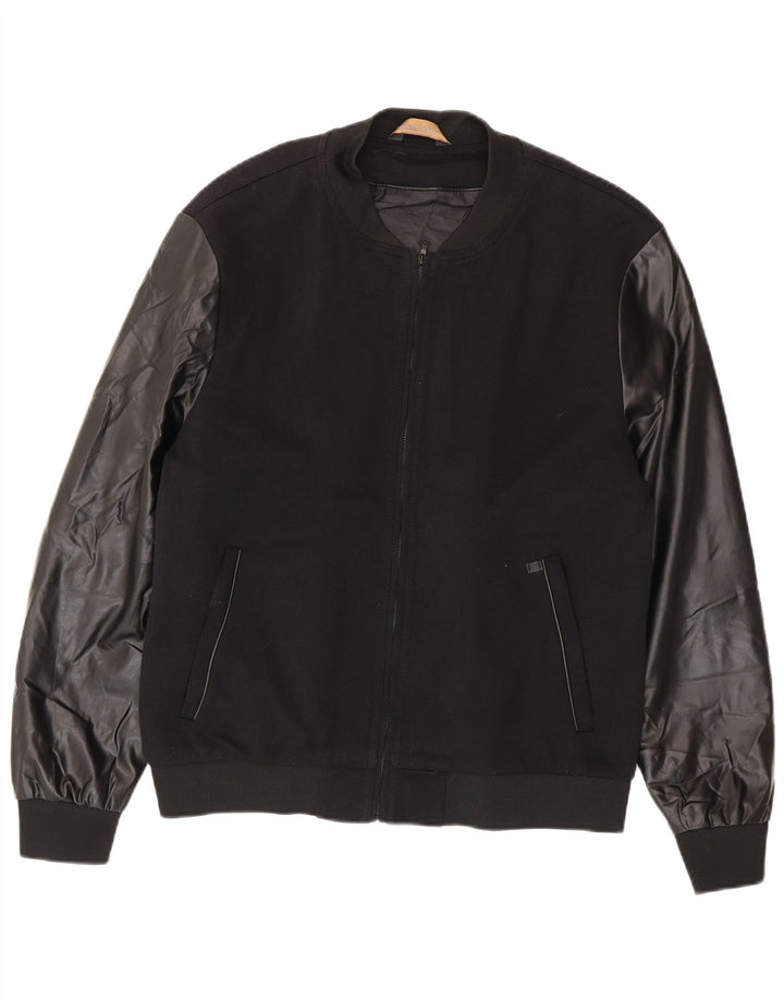 Мужская куртка-бомбер Zara UK 42 XL, черный полиэстер