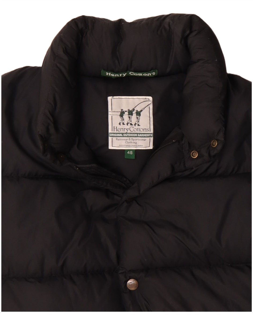 HENRY COTTONS Мужская стеганая куртка свободного кроя IT 48 Средний Черный
