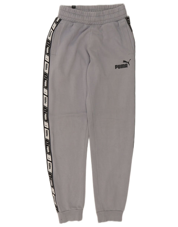 Мужские спортивные брюки с графическим рисунком Puma, джоггеры XS, серые, хлопковые с цветными блоками