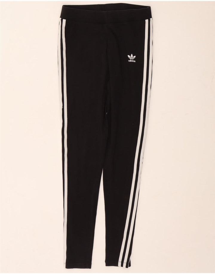 Женские леггинсы Adidas UK 10, маленькие черные хлопковые
