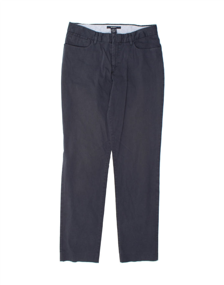 GANT Womens Slim Casual Trousers UK 12 Medium W32 L31 Navy Blue Elastane Vintage Gant and Second-Hand Gant from Messina Hembry 