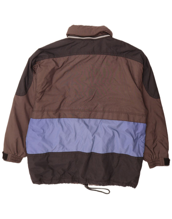 Мужская лыжная куртка C&A Rodeo с капюшоном, Великобритания 44, 2XL, коричневая, нейлон с цветными блоками