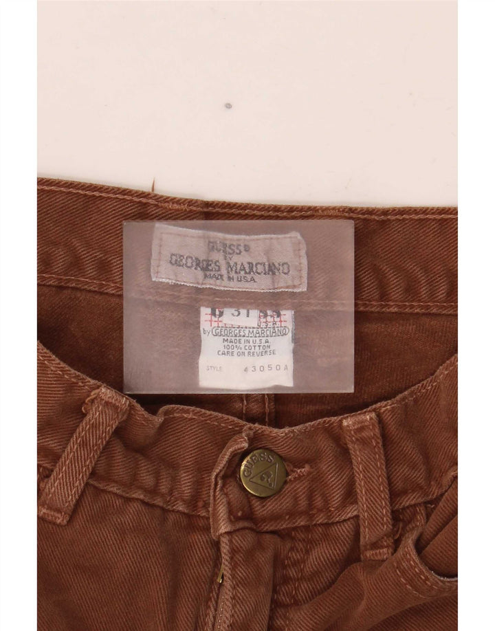Guess Мужские зауженные джинсы W31 L28 Коричневые хлопковые