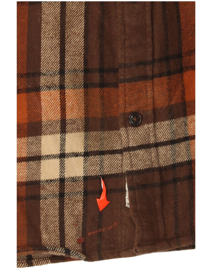 Мужская фланелевая рубашка JACK & JONES XL коричневого цвета в клетку, хлопок