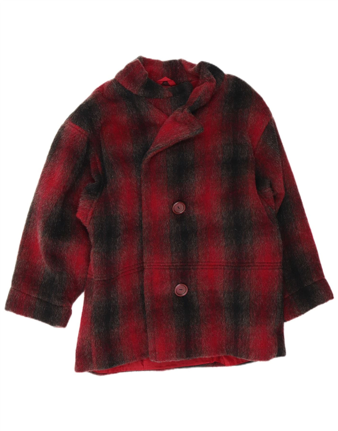 ВИНТАЖНОЕ женское пальто UK 16, большая красная клетка