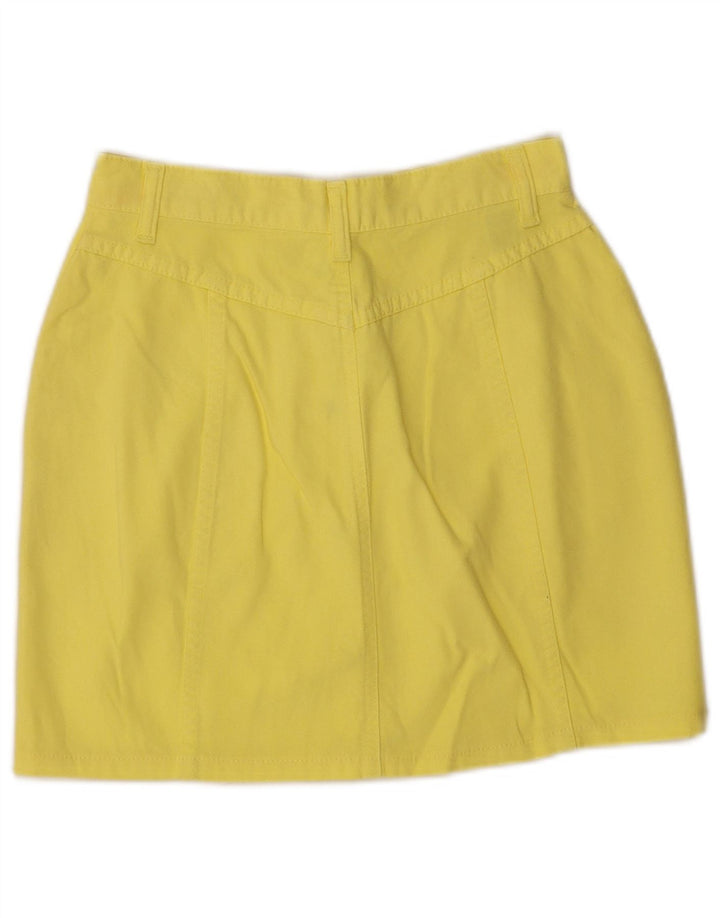 Benetton Женская мини-юбка IT 40 Small W26 Желтый хлопок