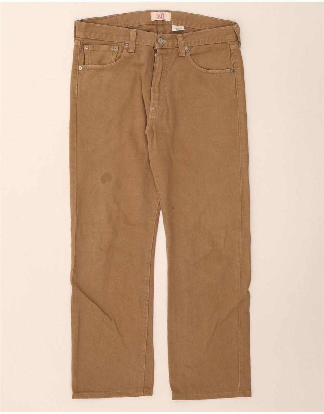 Мужские прямые джинсы Levi's 501 W33 L30 бежевого цвета, хлопок