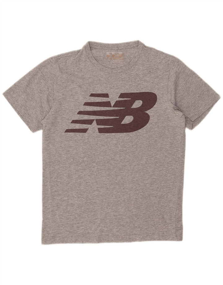 Мужская футболка с рисунком New Balance, маленькая, серая