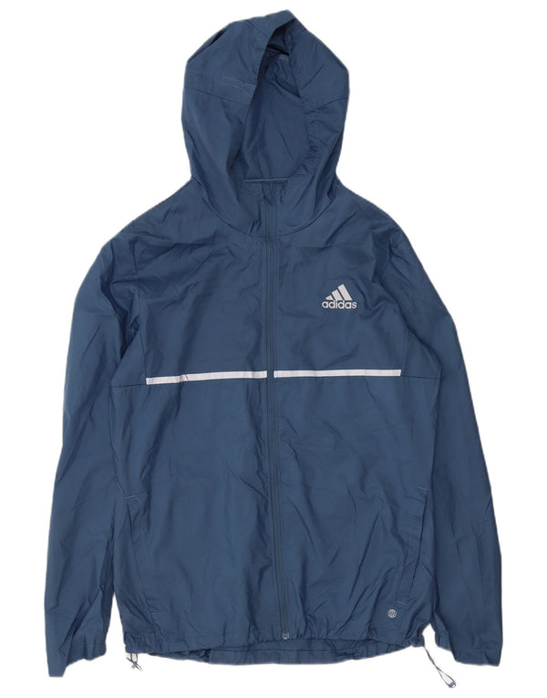 Мужская куртка-дождевик Adidas с капюшоном UK 38, средний темно-синий, полиэстер
