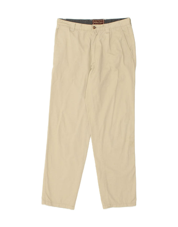 MARLBORO CLASSICS Mens Straight Chino Trousers EU 50 Large W32 L32 Beige