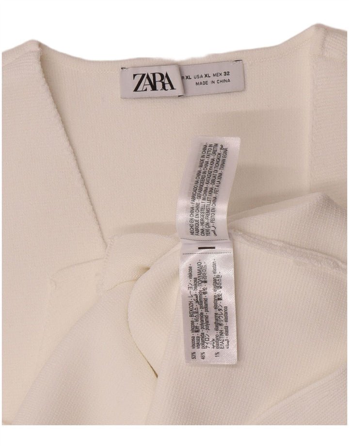 Женский жилет Zara UK 18 XL из вискозы белого цвета