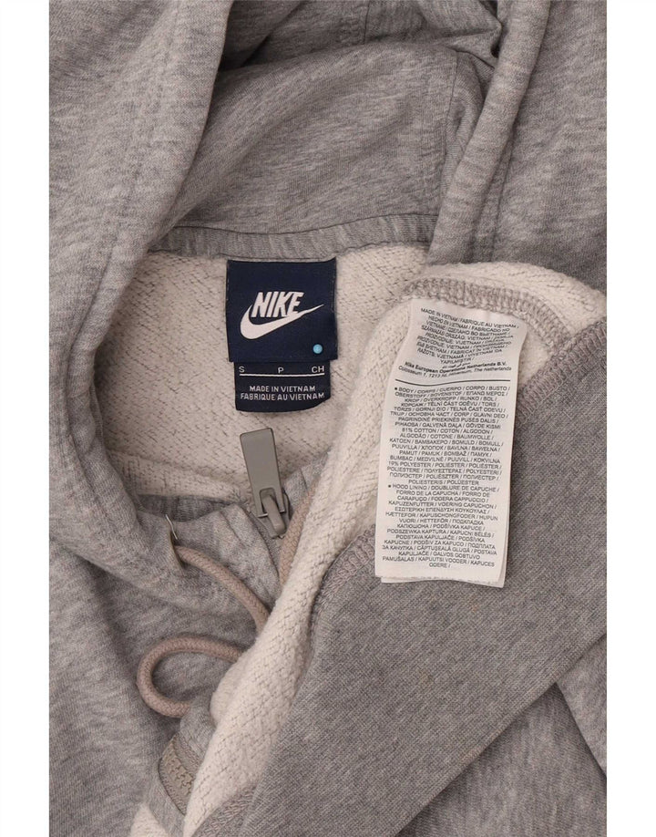 Мужской свитер с капюшоном на молнии Nike, маленький серый хлопок с крапинками