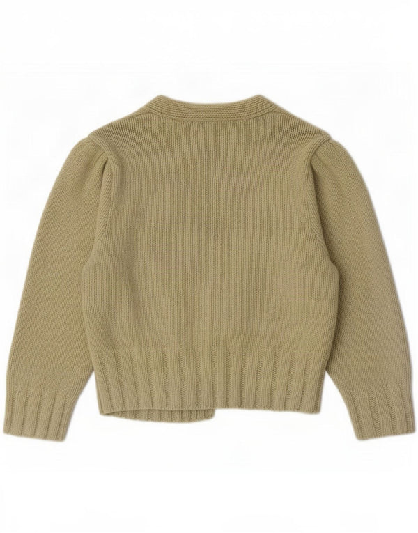 Женский укороченный открытый кардиган Zara UK 14, большой зеленый хлопок