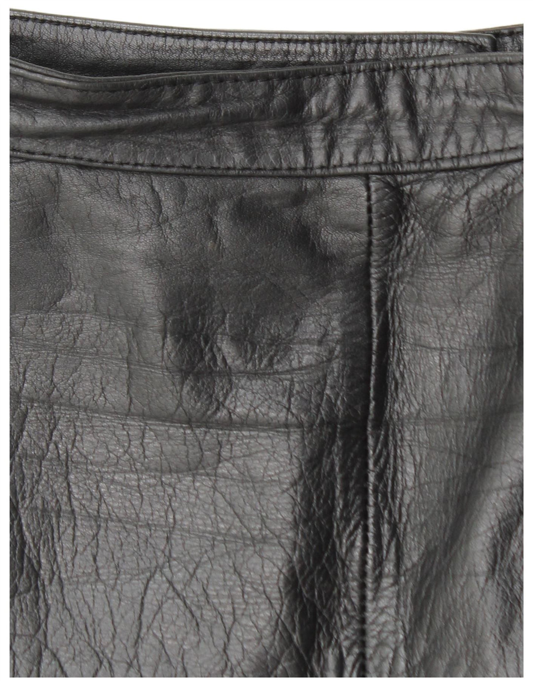VINTAGE Womens Leather Skirt W26 Small  Black