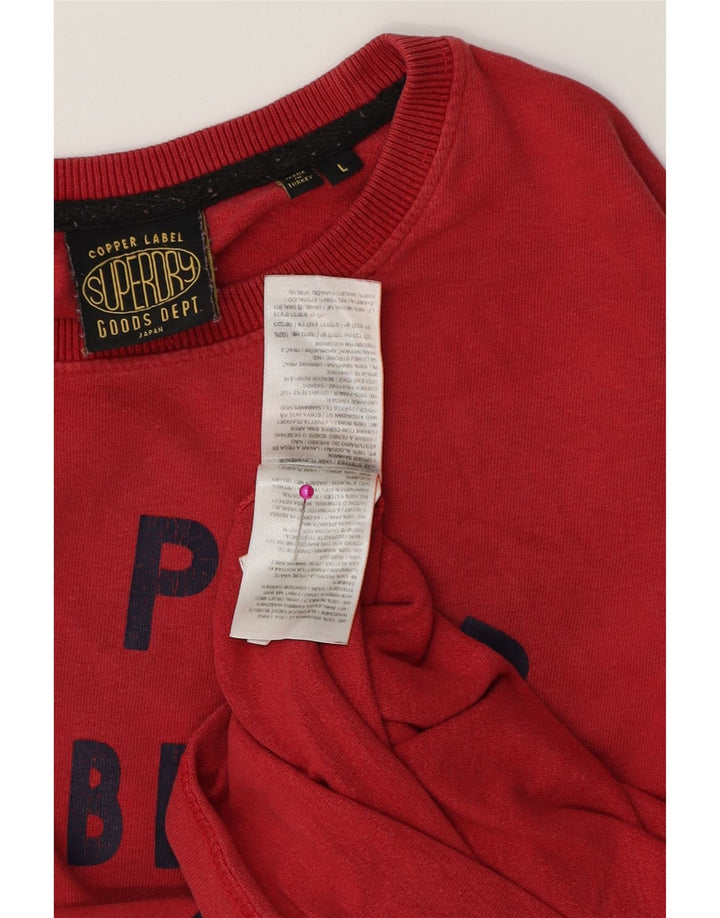 SUPERDRY Мужская футболка с рисунком, большой красный хлопок