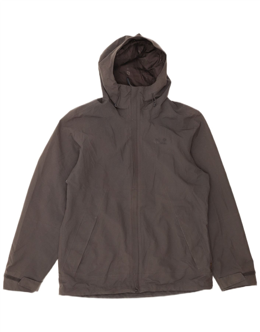 Мужская ветровка с капюшоном JACK WOLFSKIN UK 40, средний серый полиэстер