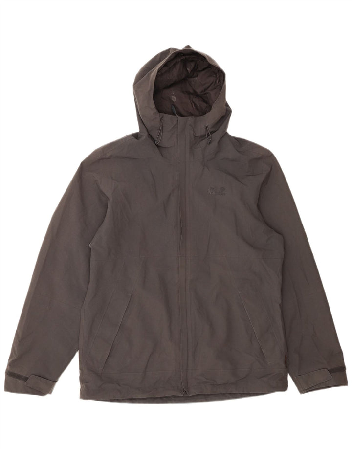 Мужская ветровка с капюшоном JACK WOLFSKIN UK 40, средний серый полиэстер