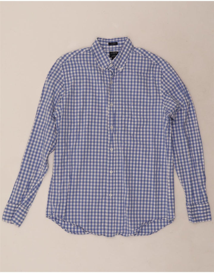 Мужская рубашка классического кроя J. Crew, хлопковая клетка среднего синего цвета