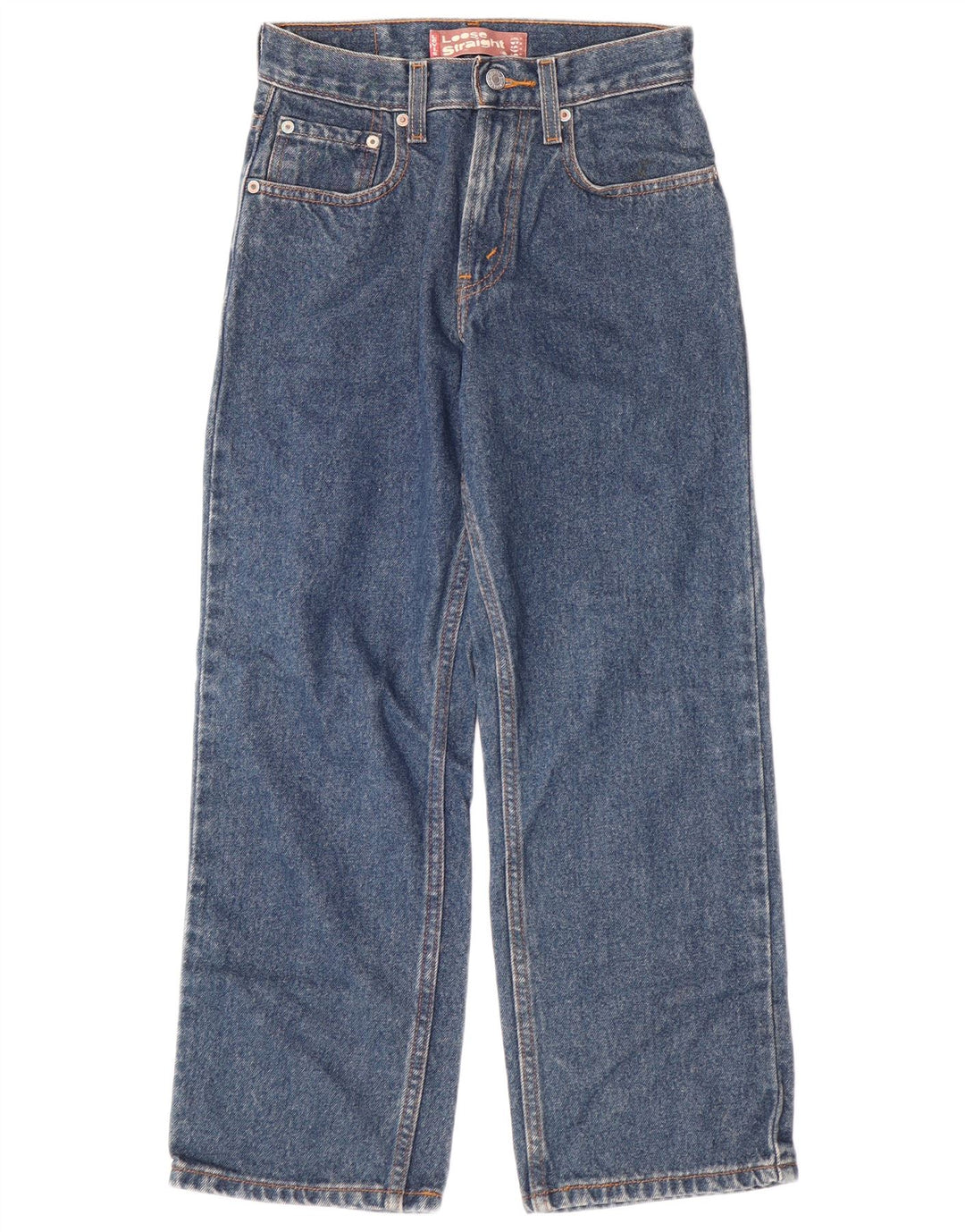 Прямые джинсы свободного кроя LEVI'S Boys 569 11-12 лет W26 L26, синий хлопок