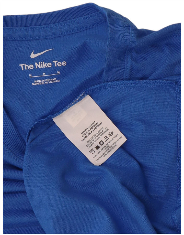 Мужской топ с графикой Nike, средний синий хлопок, длинный рукав
