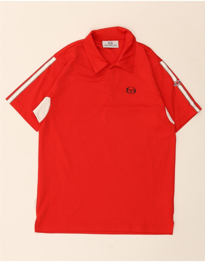 SERGIO TACCHINI Рубашка-поло для мальчиков 13-14 лет XL, красный полиэстер с цветными блоками