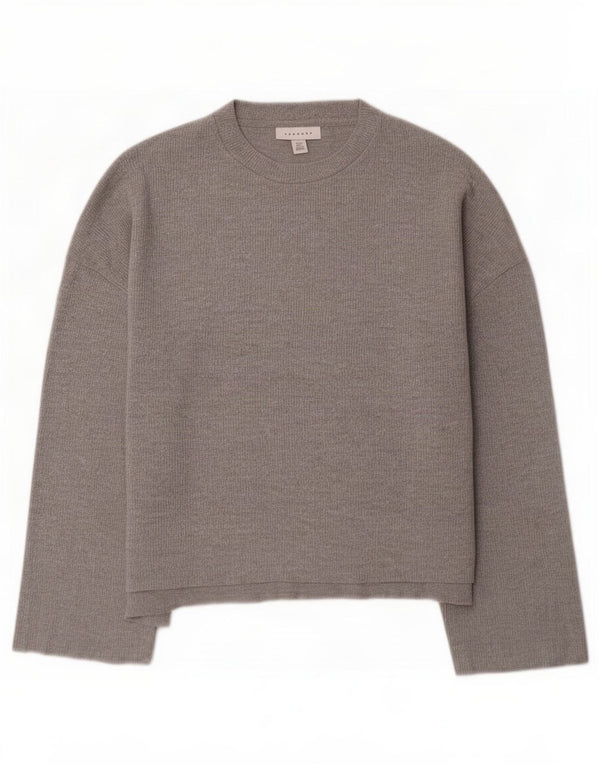 Topshop Женский топ оверсайз с рукавом 3/4 UK 10, маленький серый