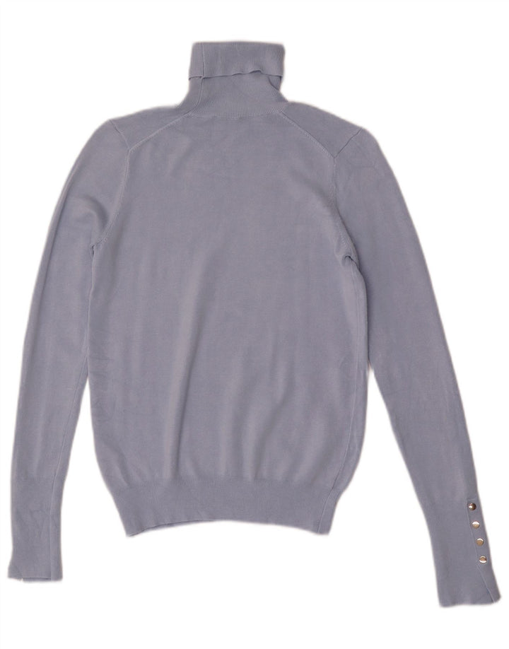 Женский джемпер с высоким воротником Zara UK 10, маленький синий вискоза