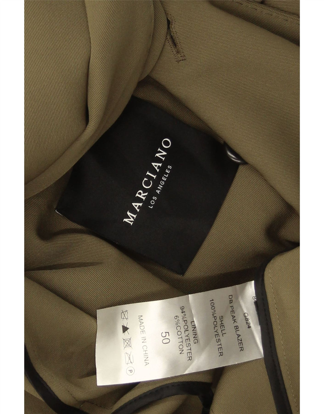 Мужской двубортный пиджак Marciano IT 50, большой цвет хаки, полиэстер