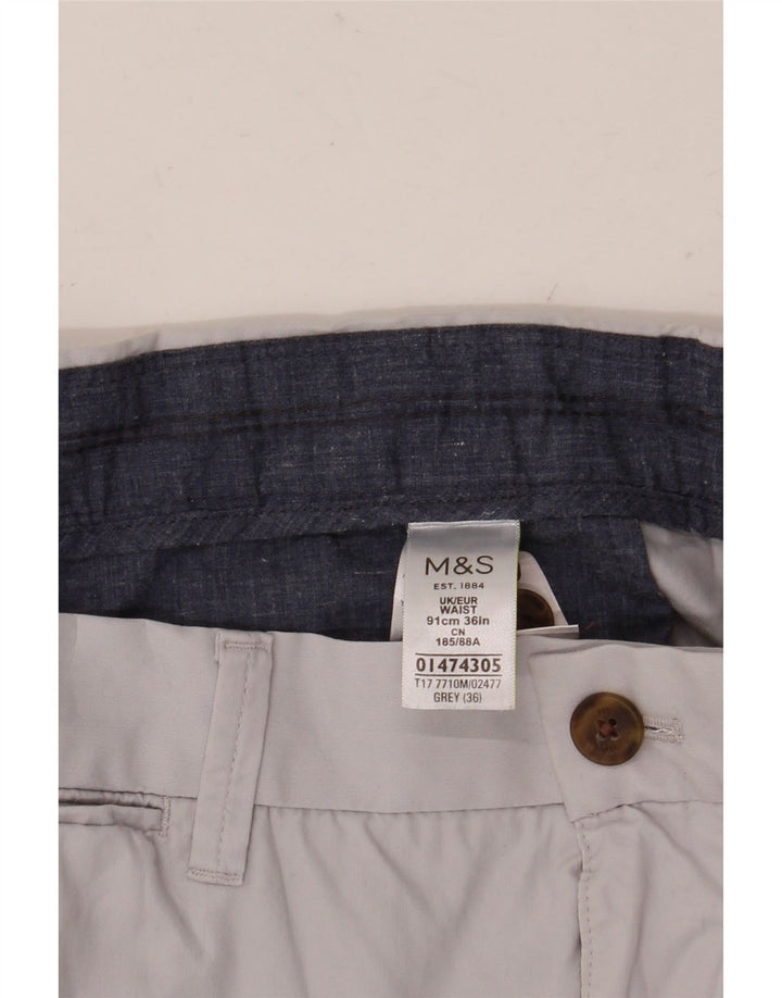 Мужские шорты чинос Marks & Spencer W36, большие серые, хлопок