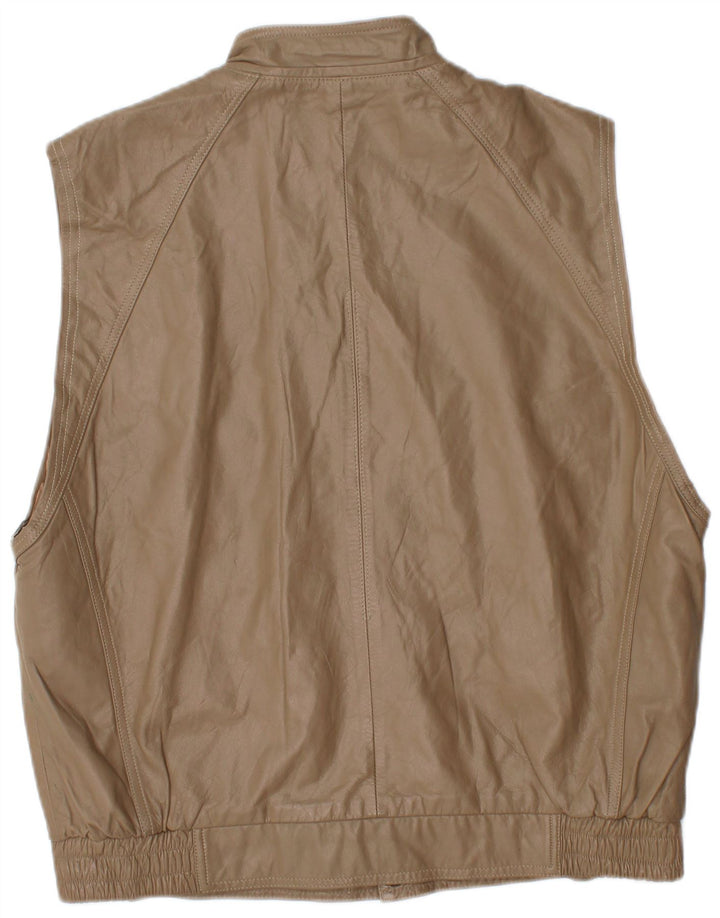 Мужской кожаный жилет VINTAGE UK 40, большой коричневый