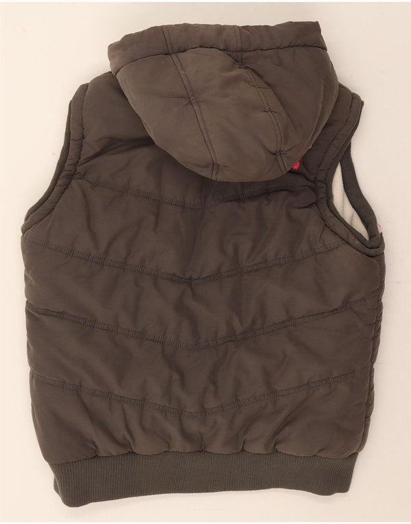 Женский утепленный жилет с капюшоном Superdry UK 18 XL, серый хлопок Fair Isle